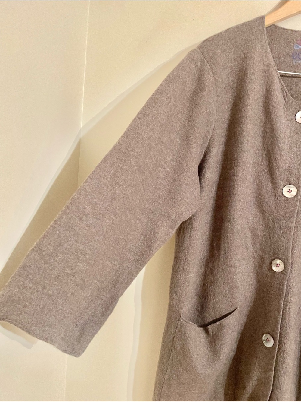 Gudrun Sjoden 10 Color Gray 100% Wool  Long Cardigan Jacket Lagenlook Sz XL- EUC - Picture 5 of 12